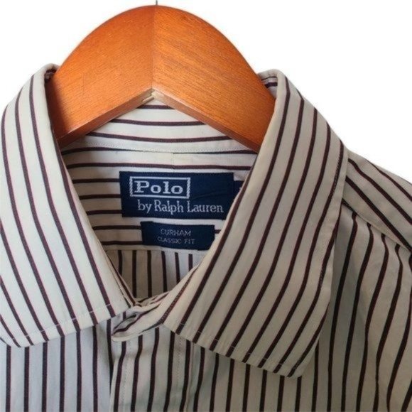 Polo by Ralph Lauren Curham Classic Fit Striped Button Down Shirt L Large - Picture 6 of 10